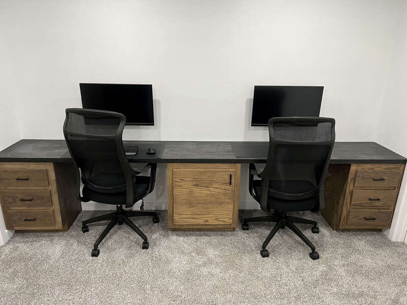 Picture of custom built office desk
